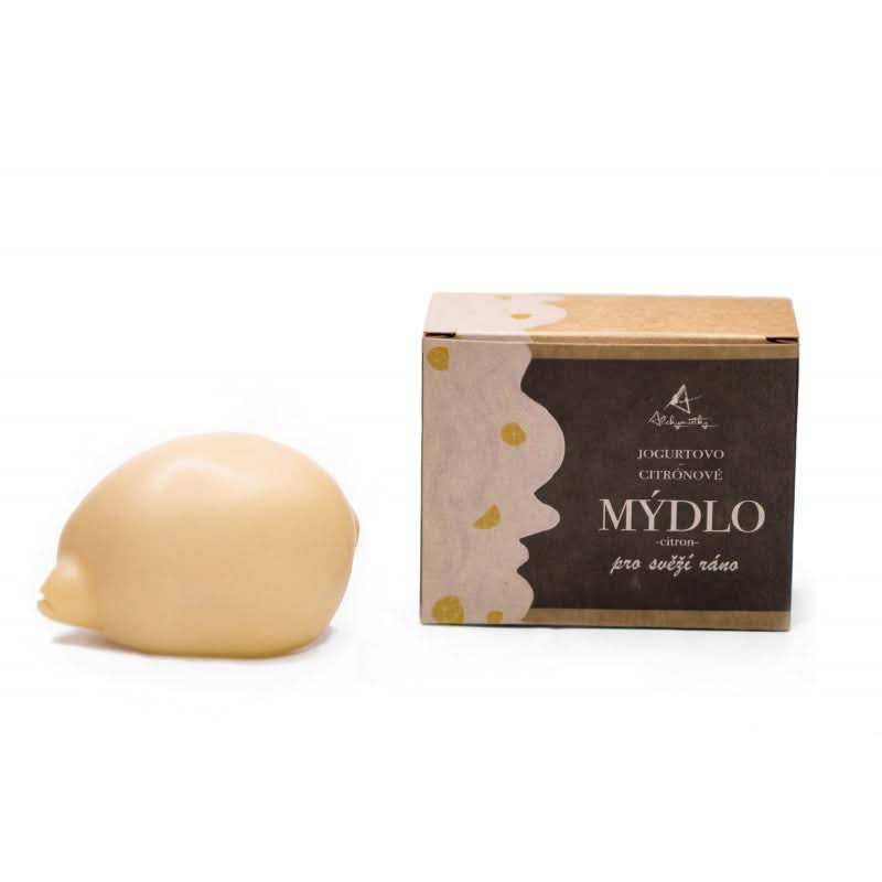 Alchymistky citrónovo-jogurtové mydlo pre svieže ráno v tvare citróna 90g