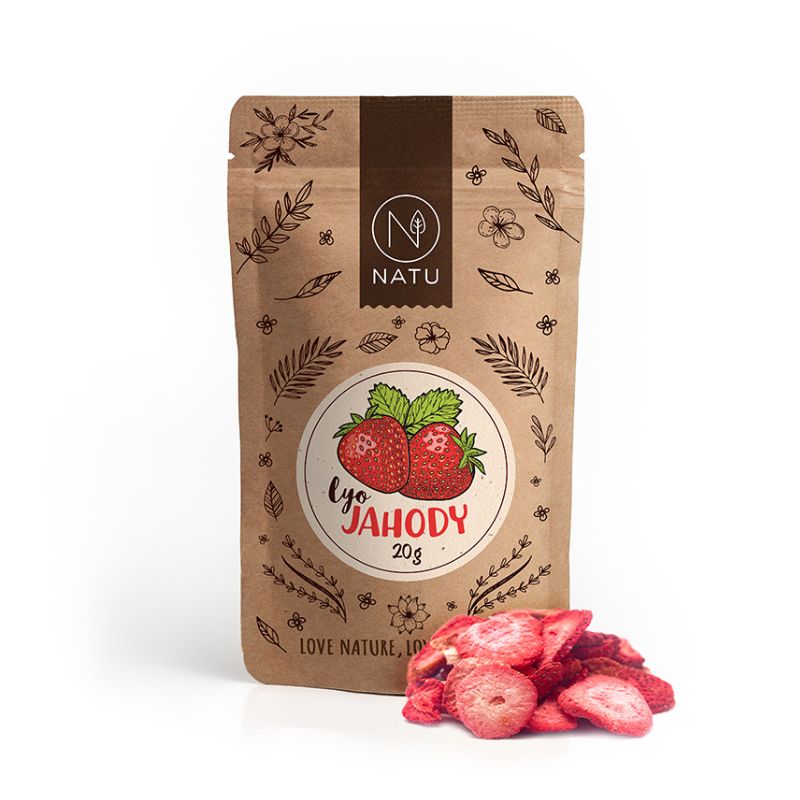 NATU Lyofilizované Jahody plátky 20 g