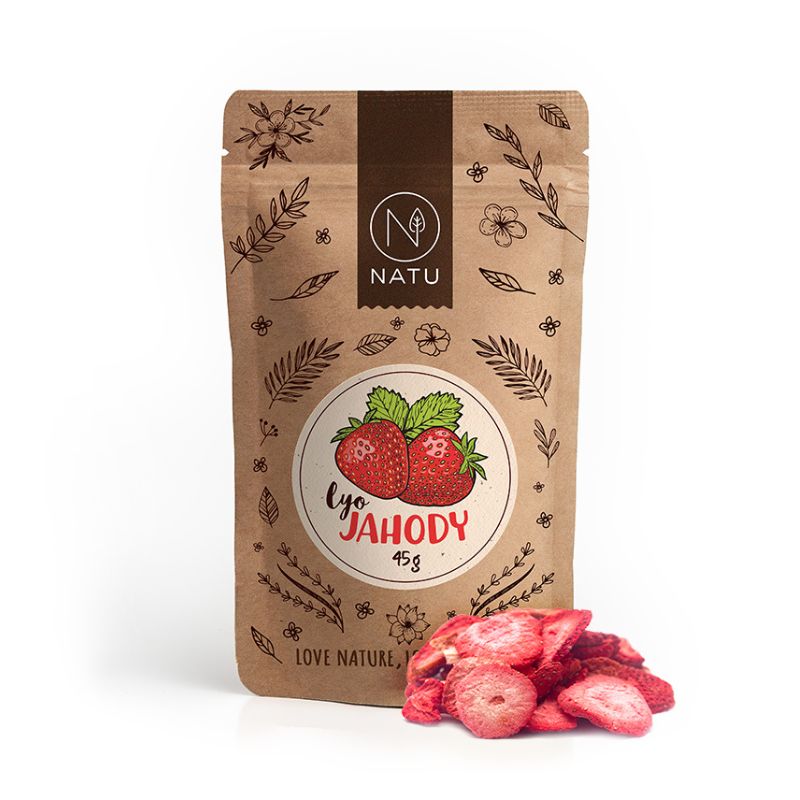 NATU Lyofilizované Jahody plátky 45 g