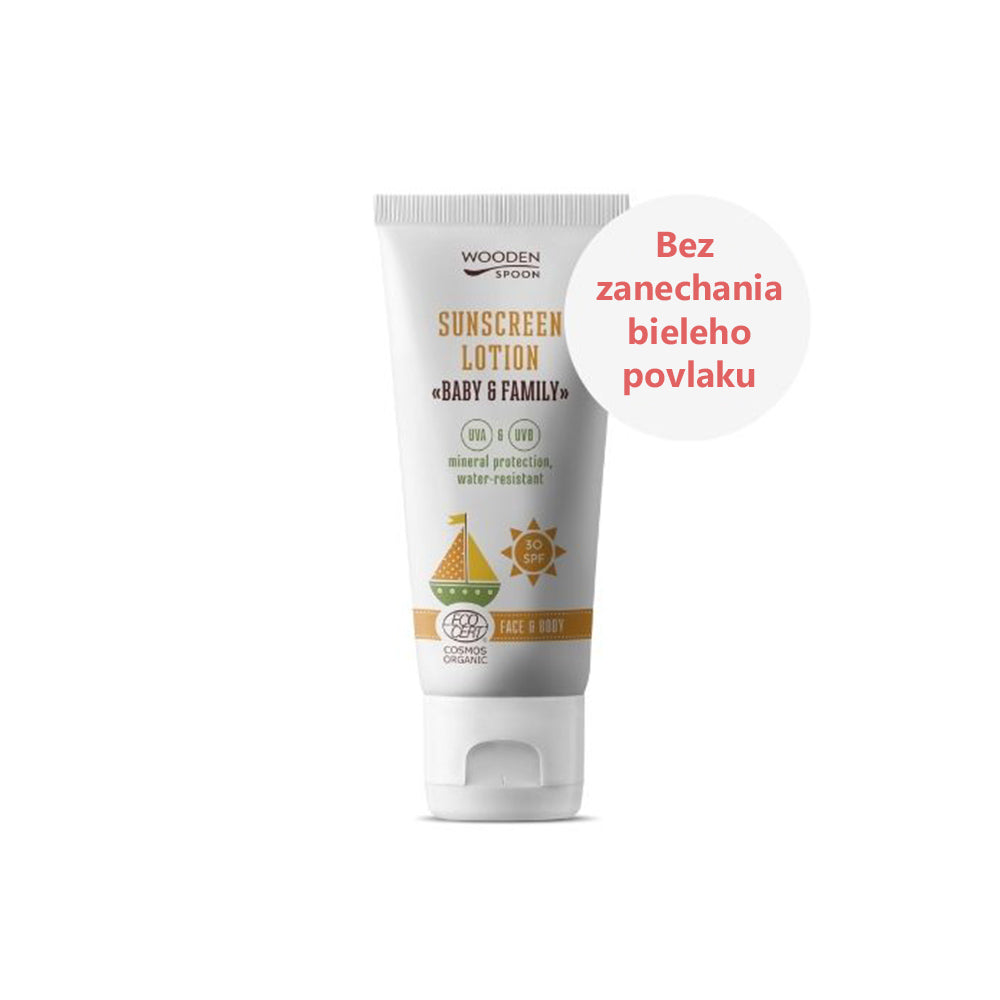 Wooden Spoon Opaľovacie telové mlieko SPF 30 Baby & Family 100 ml