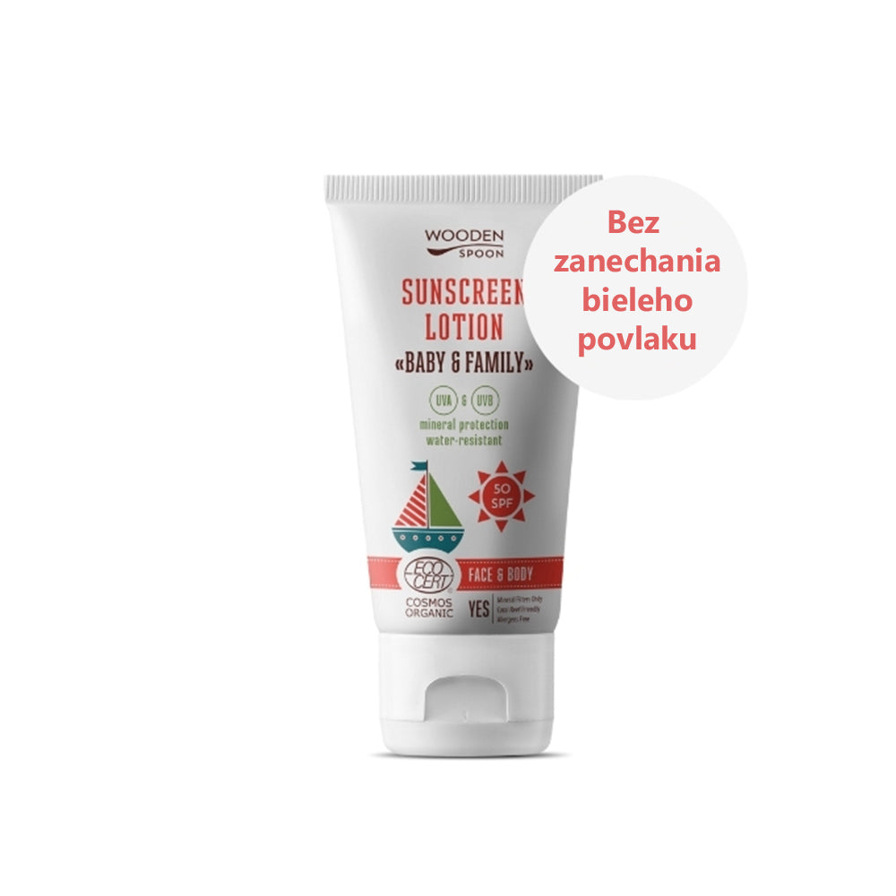 Wooden Spoon Opaľovacie telové mlieko SPF 50 Baby & Family 150 ml