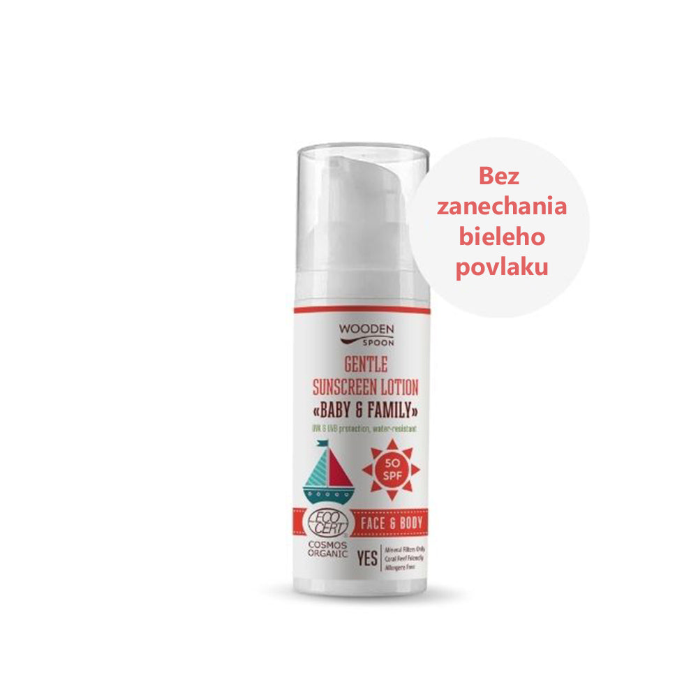 Wooden Spoon Opaľovacie telové mlieko SPF 50 Baby & Family 50 ml