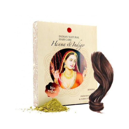 Indian natural hair care Henna a indigo Hnedá farba na vlasy 200g
