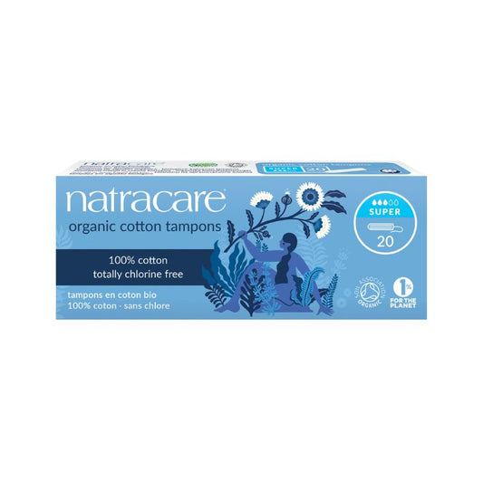NATRACARE tampóny SUPER bez aplikátora 20 ks 3 kvapky