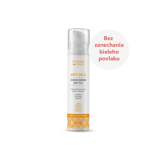 Wooden Spoon Opaľovacie mlieko na tvár a telo so suchými olejmi SPF 35+ 100 ml